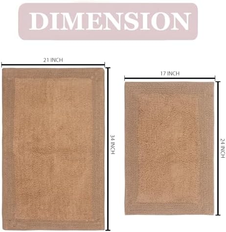 Home Weavers Luxury 100 Cotton Reversible Bath Rug Set