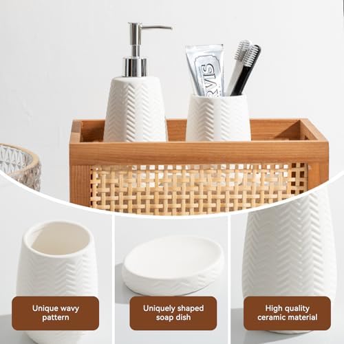 JOLOSK White Ceramic Bathroom Accessories Set 3pcs 1