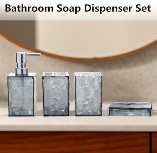 Liuonnam 4-Piece Bathroom Accessories Set Gray