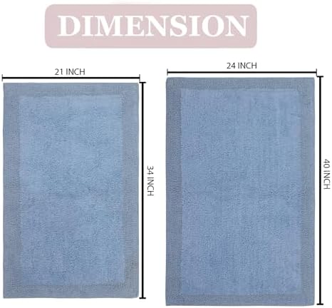 Home Weavers Luxury Reversible Cotton Bath Rug Set