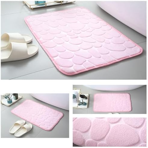 Memory Foam Bath Mat with Velvet Surface and Non-Slip Backing