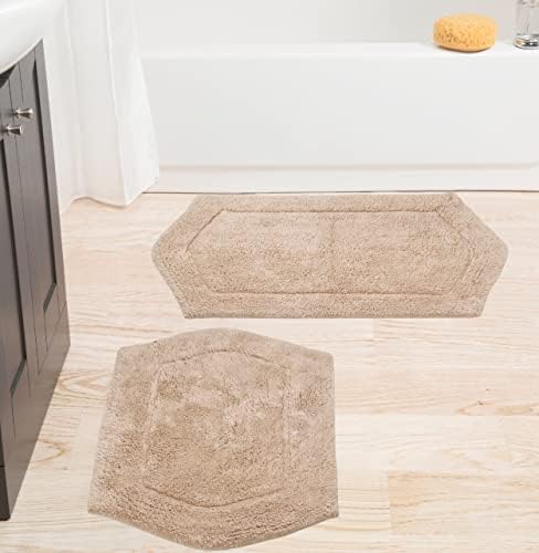 Home Weavers Waterford Bath Rug Set 2 Piece Cotton Tufted Linen
