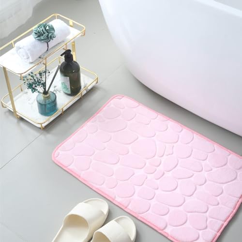 Memory Foam Bath Mat with Velvet Surface and Non-Slip Backing