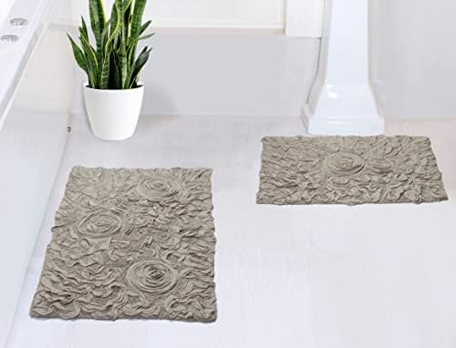 Home Weavers Bell Flower 2 Piece Bath Rug Set