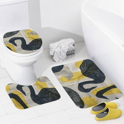 Premium 3-Piece Bathroom Rug Set with Non-Slip Backing