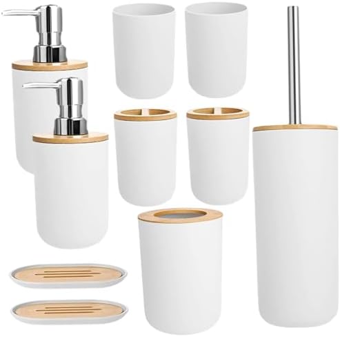 4PCS Bathroom Bin and Toilet Brush Set