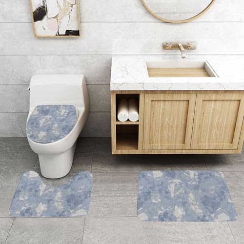 French Linen Print 3-Piece Bath Mat Set