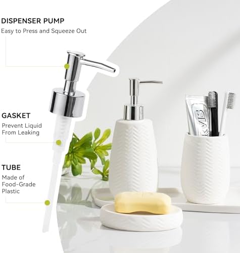 JOLOSK White Ceramic Bathroom Accessories Set 3pcs 1