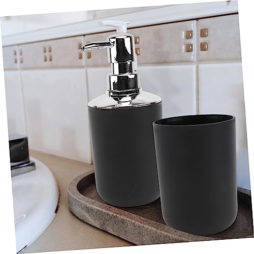 Ciieeo Modern Red Black Bath Accessory Set