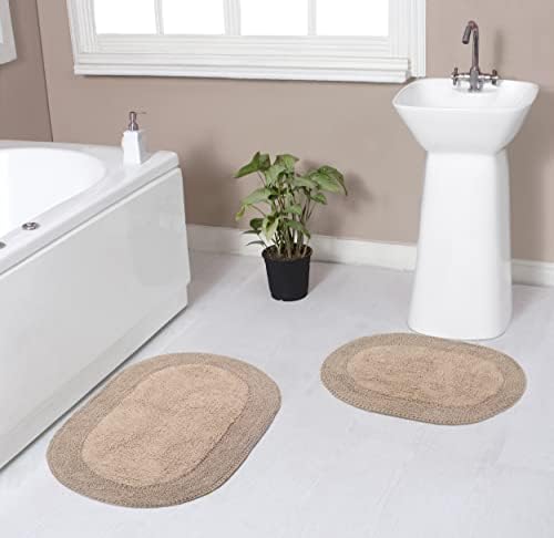 Home Weavers Double Ruffle Bath Rug Set 2 Piece