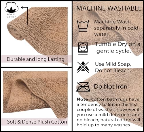 Home Weavers Luxury 100 Cotton Reversible Bath Rug Set 1