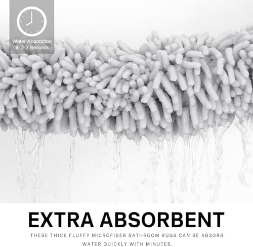 Light Gray 2-Piece Chenille Bath Rug Set 1