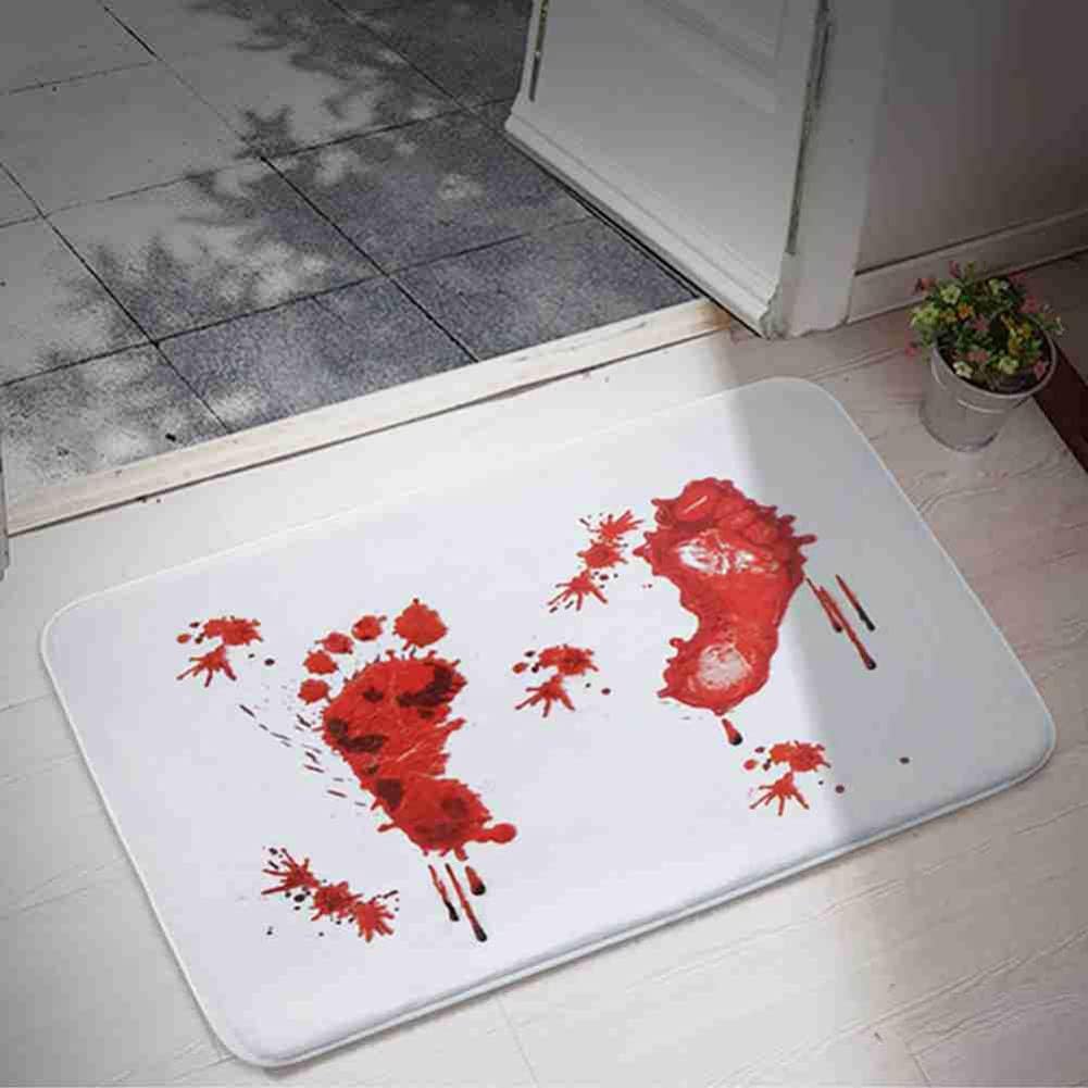 Ochine Halloween Bloody Footprint Door Mat Rug