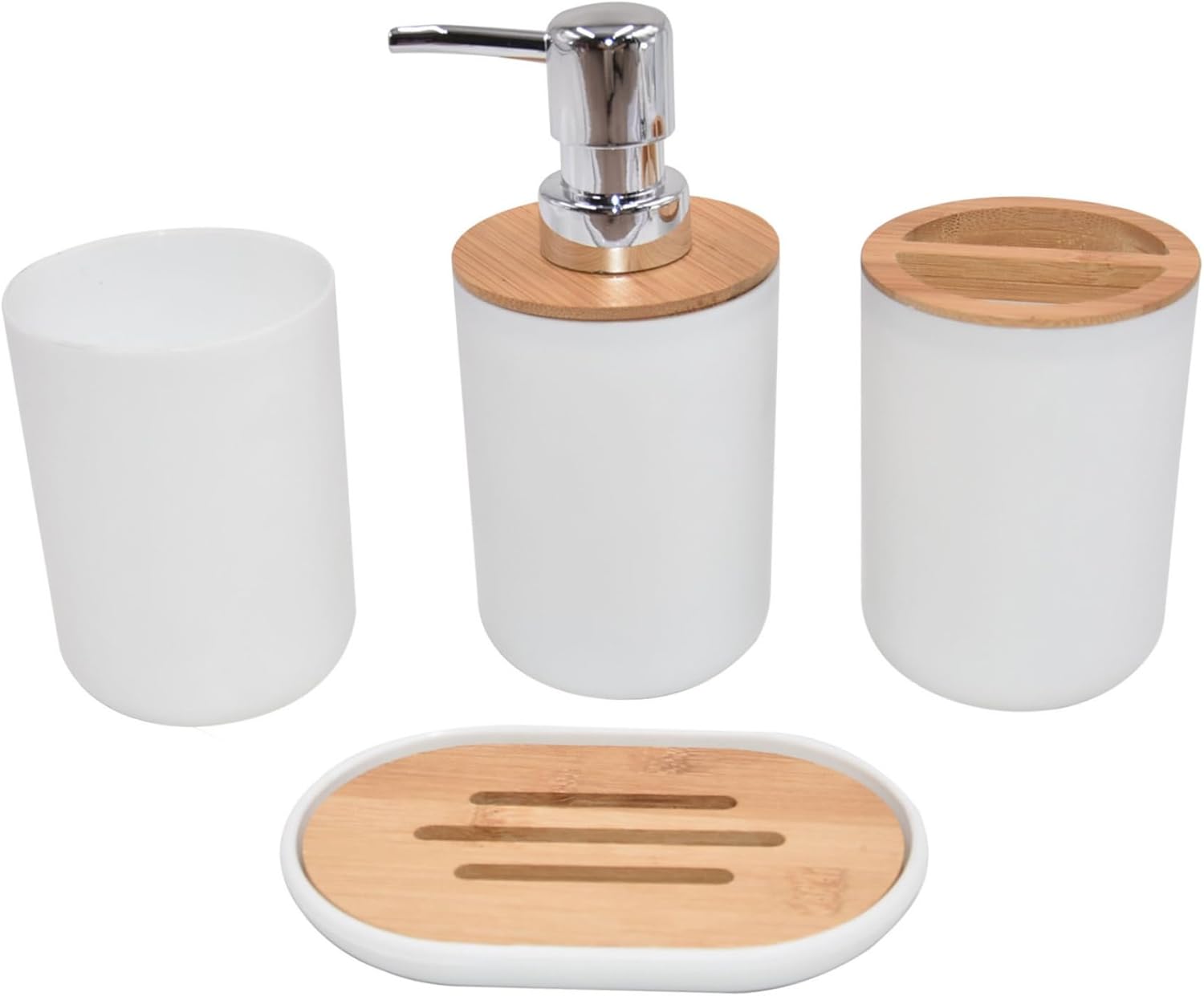 Wedhapy Bathroom Bin and Toilet Brush Set 4PCS