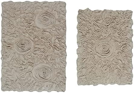 Home Weavers Bell Flower 2 Piece Bath Rug Set