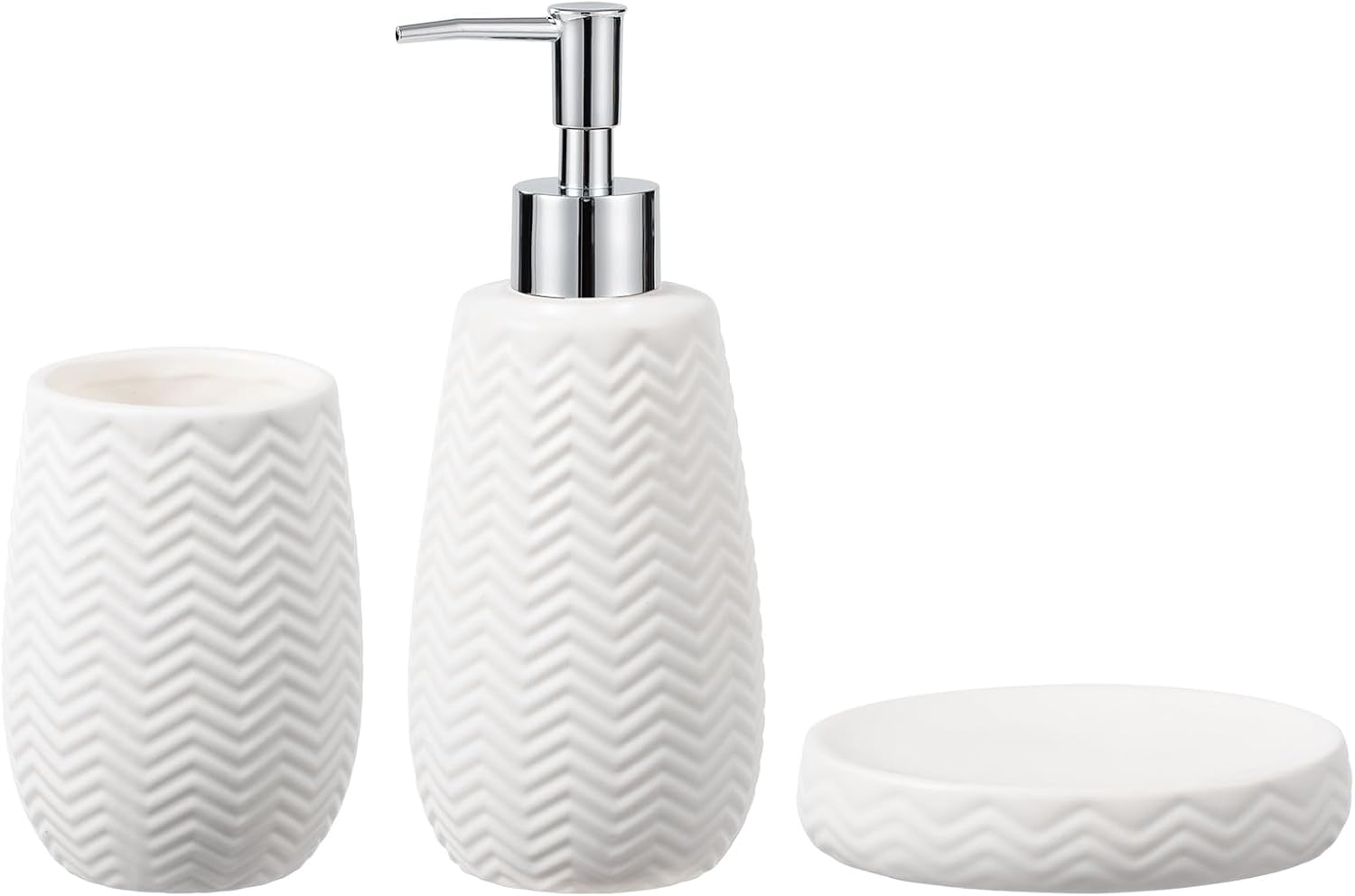 JOLOSK White Ceramic Bathroom Accessories Set 3pcs 1