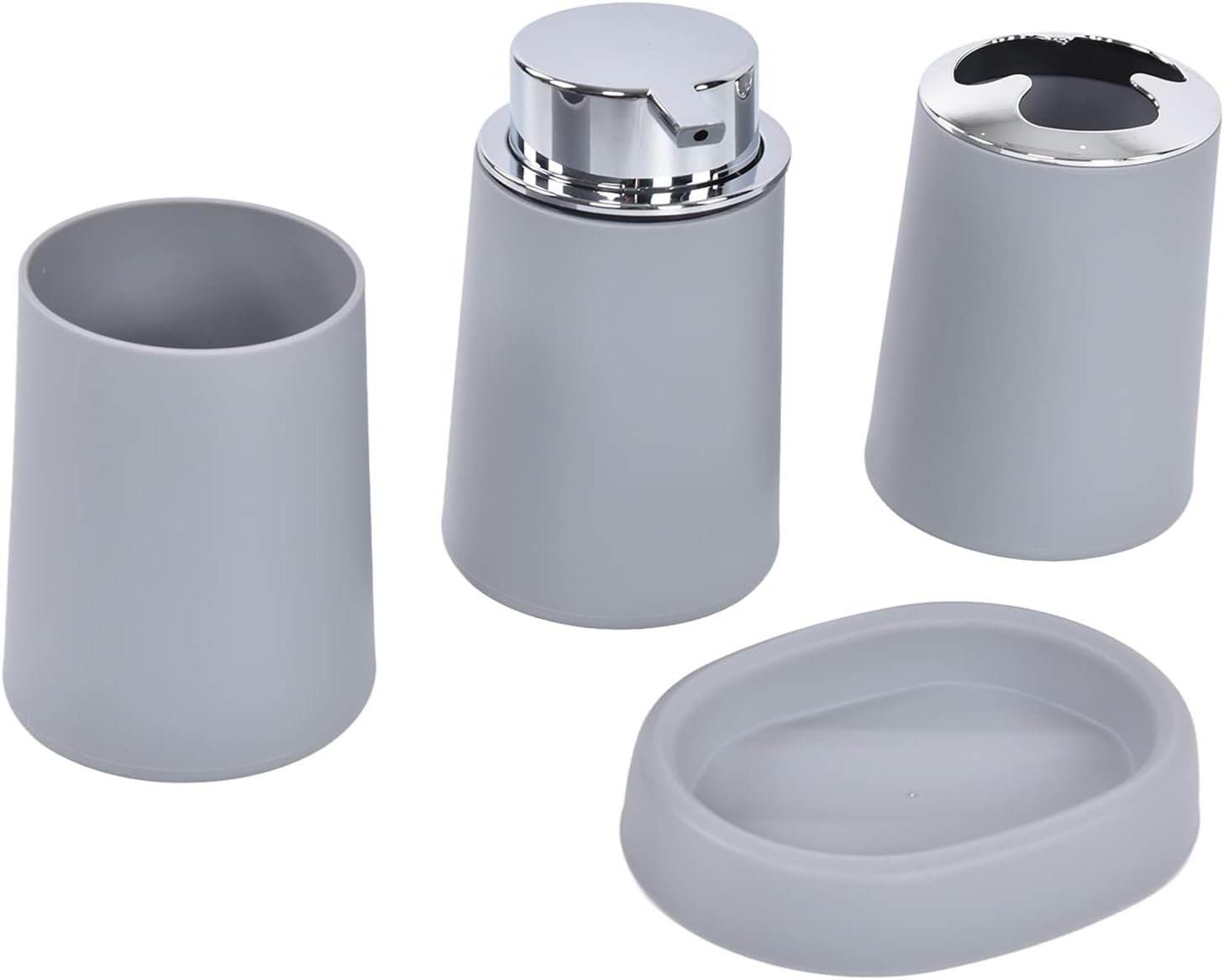 4 Piece Bathroom Accessory Set - Gray