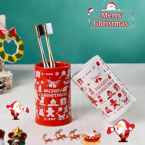 Santentre 4 Pc Christmas Ceramic Bathroom Set