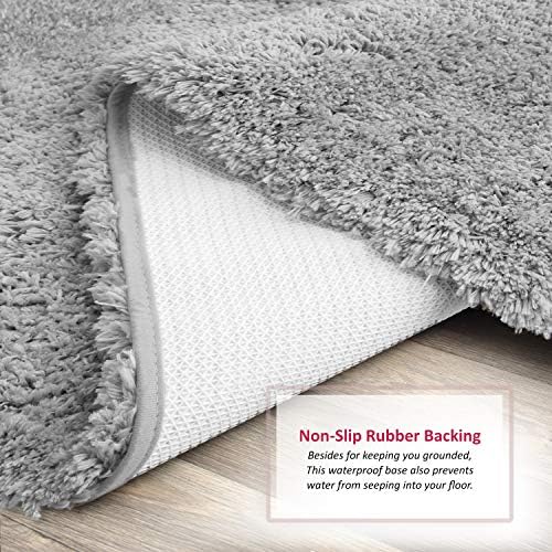 Clara Clark Silver Bath Rug Set 32 x 48 Inches