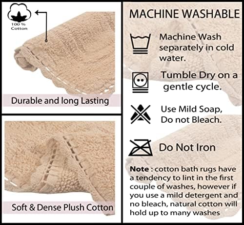 Home Weavers Reversible Cotton Bath Mat Set 3 Piece