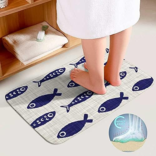 Kuizee 3-Piece Bath Rug Set Aquatic Blue