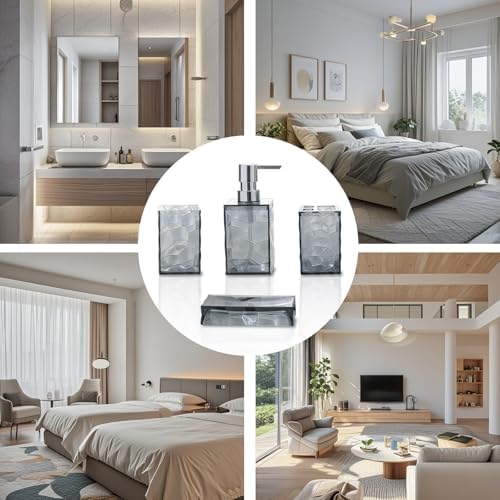 Liuonnam 4-Piece Bathroom Accessories Set Gray