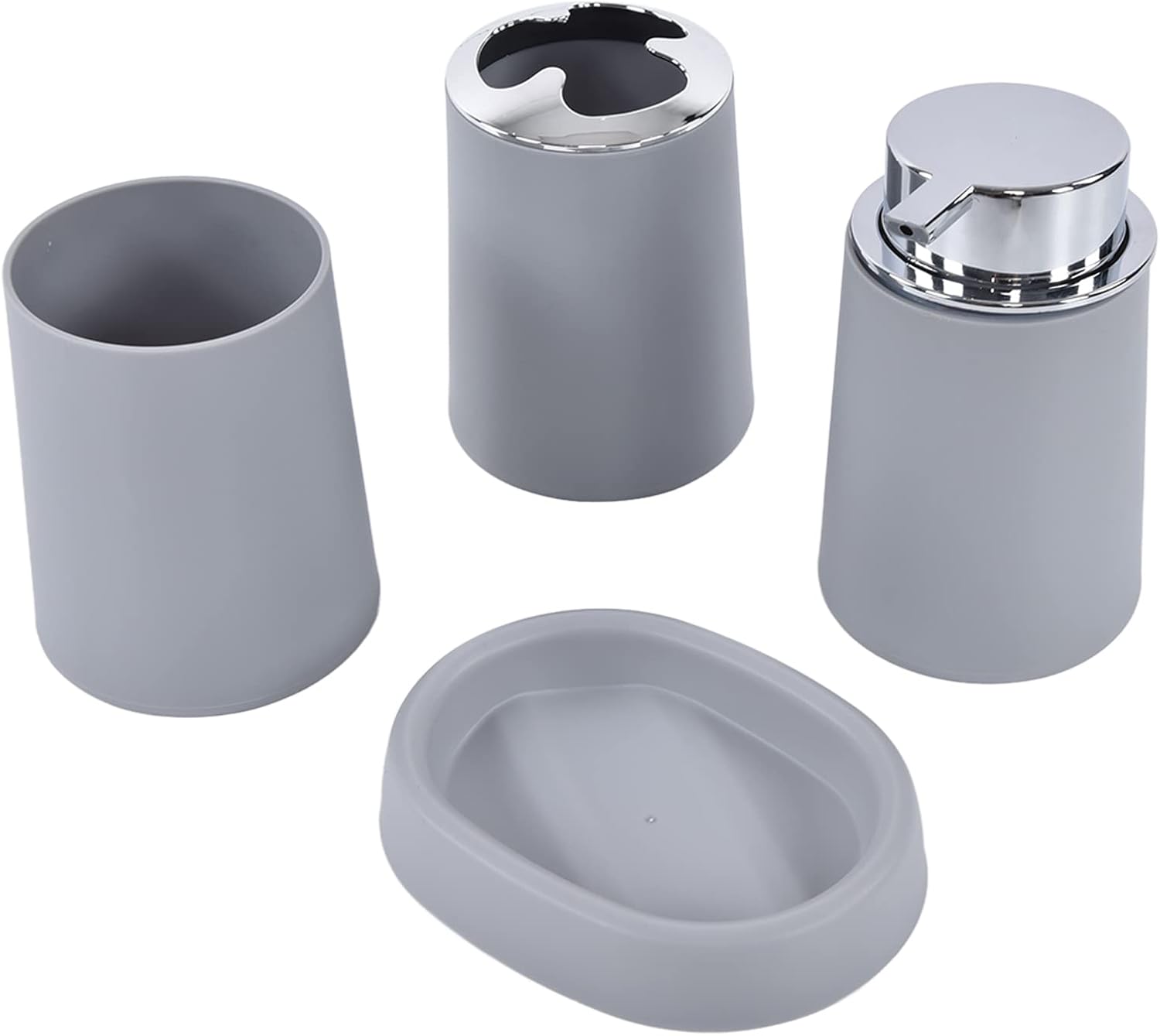 4 Piece Bathroom Accessory Set - Gray