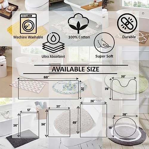 Better Trends 30 Round Silver Reversible Bath Rug