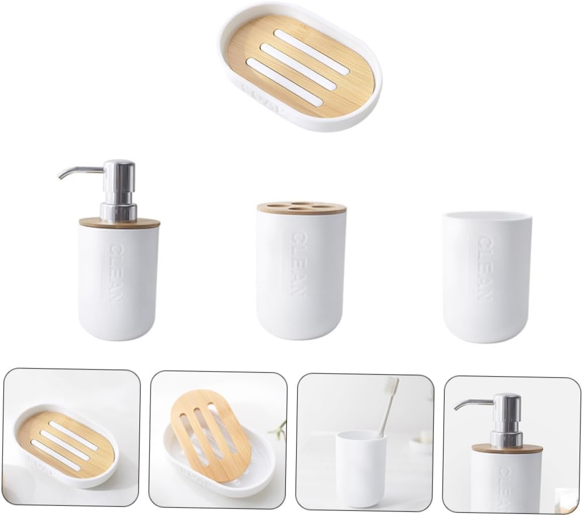 SOLUSTRE Bathroom Accessory Set 4-Piece Storage