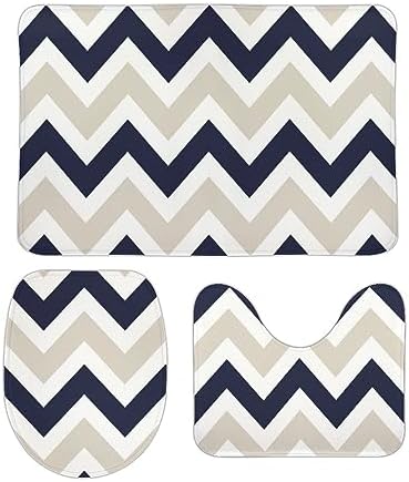 Curdesi 3 Piece Chevron Bath Mat Set