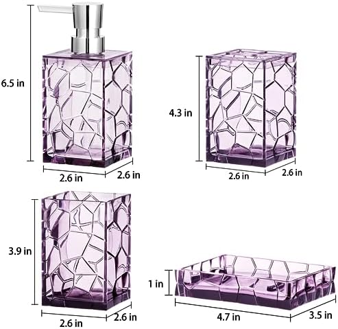 Oyydecor Acrylic 4Pcs Bathroom Accessory Set