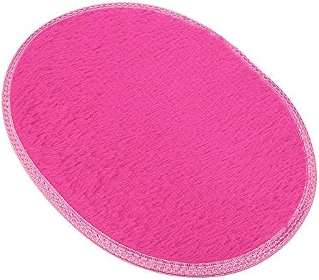 QAZIUY 16x12 Inch Non Slip Bath Mat - Soft Microfiber Shaggy Hot Pink