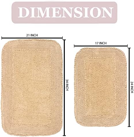 Home Weavers Radiant 100 Cotton Bath Mat Set 2 Piece SM Non Slip