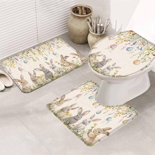Wotrend Easter 3 Piece Bath Rugs Set