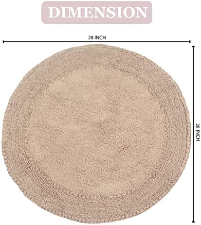 Home Weavers Double Ruffle Cotton Bath Rug Set 28 Round