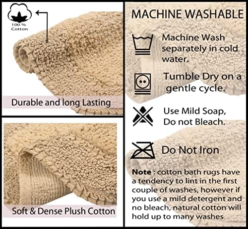 Home Weavers Radiant 100 Cotton Bath Mat Set 2 Piece SM Non Slip