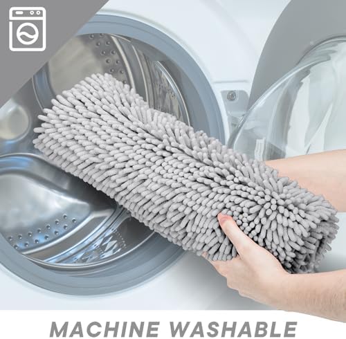 Light Gray 2-Piece Chenille Bath Rug Set 1