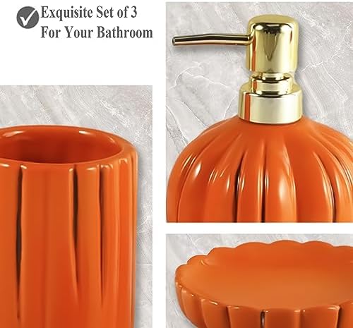 YabcY Pumpkin Bathroom Accessories Set 3PC 1