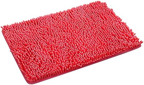 Scceatti Fluffy Bath Rug - Non Slip Soft Thick 20x12In Light Red Pink