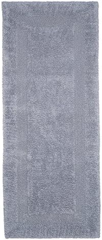 Cotton Bath Mat - Plush 24x60 Reversible Rug Silver