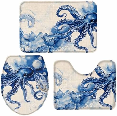 Wotrend Octopus 3-Piece Bath Rug Set