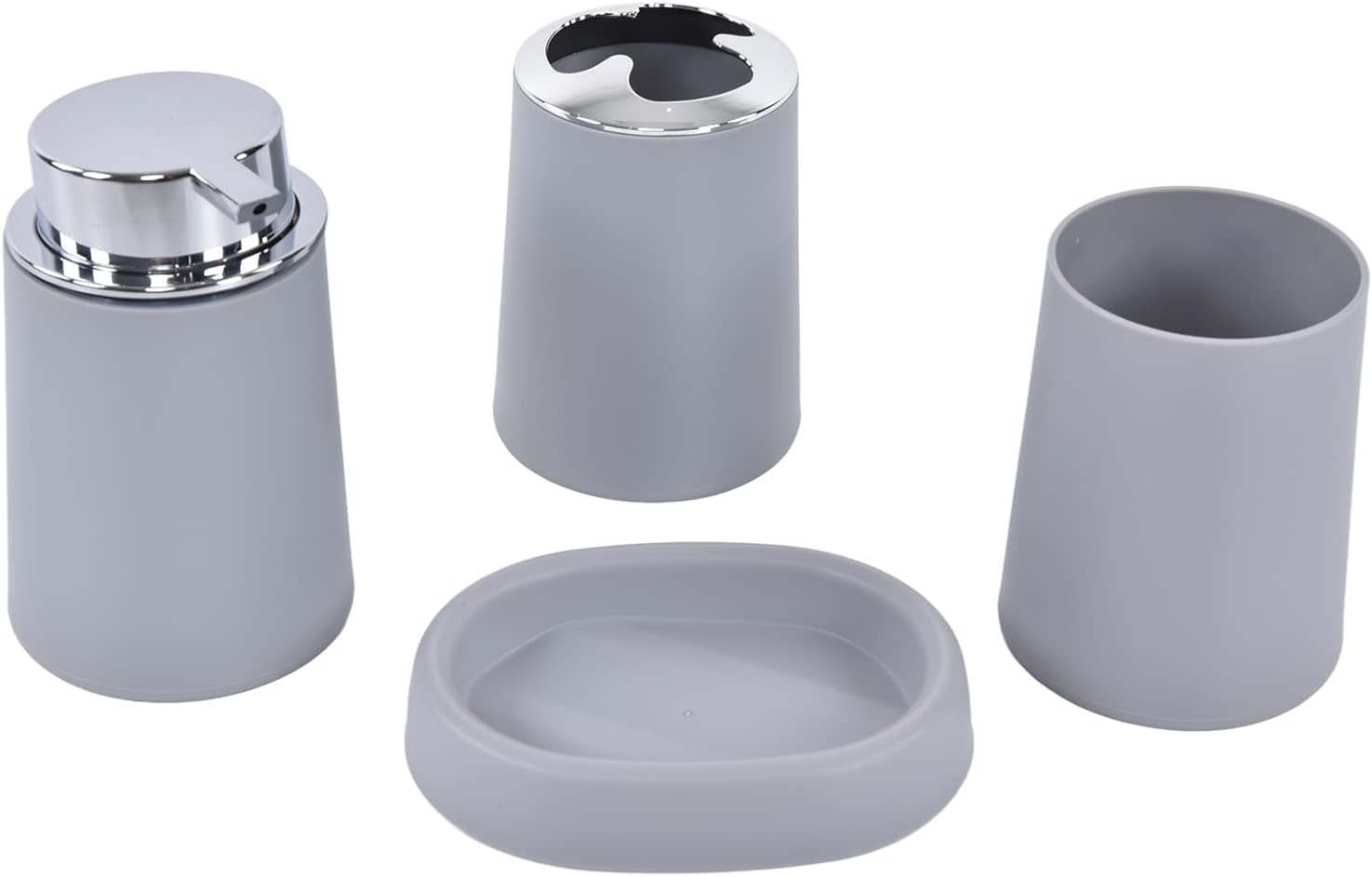4 Piece Bathroom Accessory Set - Gray