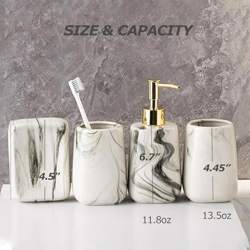 Tmore Ceramic Bathroom Accessory Set 4 Pcs Modern Design