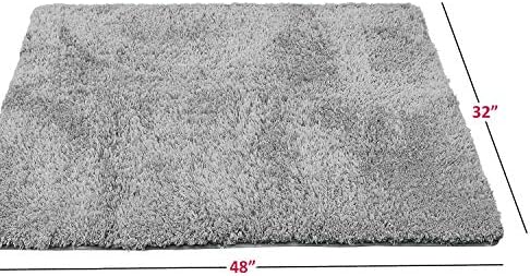 Clara Clark Silver Bath Rug Set 32 x 48 Inches
