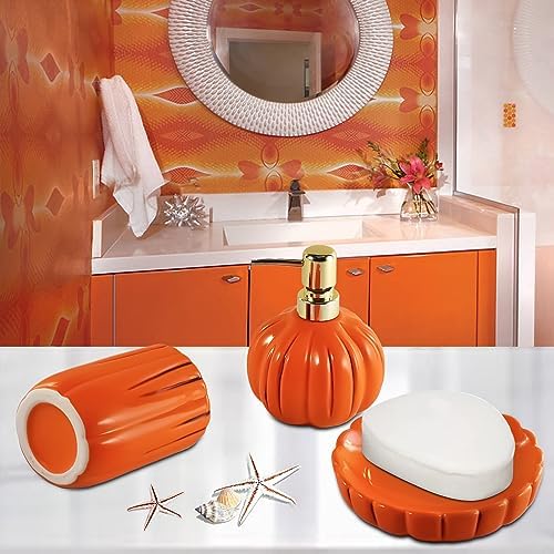 YabcY Pumpkin Bathroom Accessories Set 3PC 1
