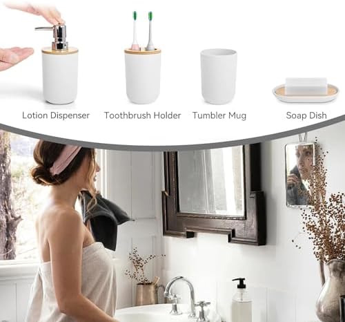 Wedhapy 4PCS Bathroom Bin Brush Set