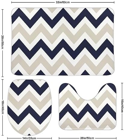 Curdesi 3 Piece Chevron Bath Mat Set
