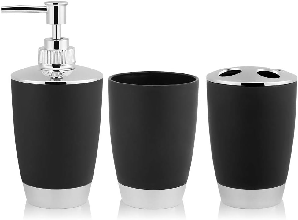 GYZOUKA 4Pcs Bathroom Accessories Set Black 1