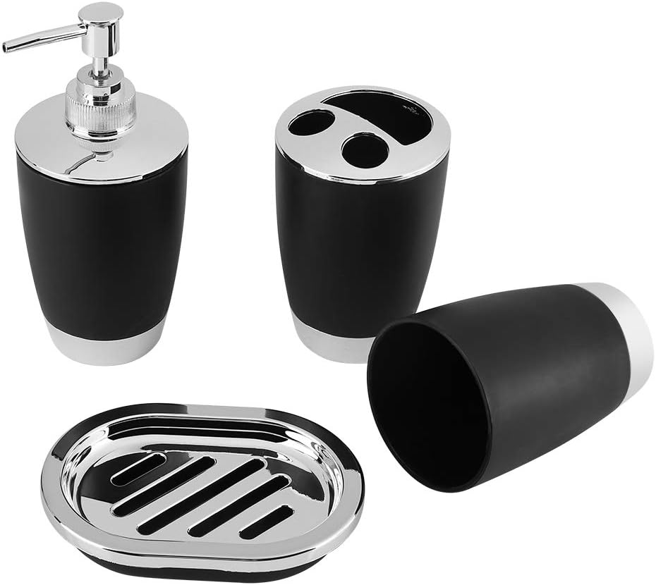 GYZOUKA 4Pcs Bathroom Accessories Set Black 1