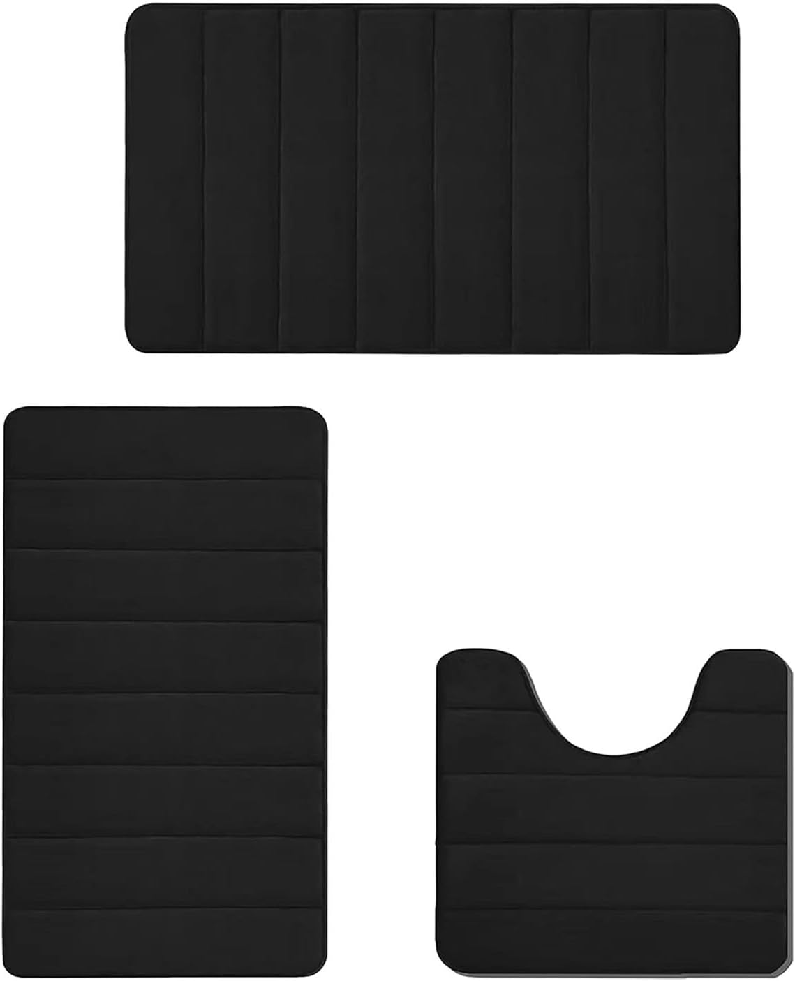 Memory Foam Bath Mat Set - 3 Piece Non Slip Water Absorbent